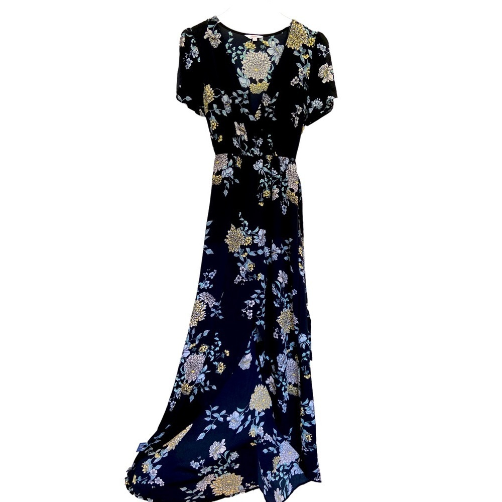 Juniors' Candie's Floral Maxi Romper Black High-Low Dress Size XS